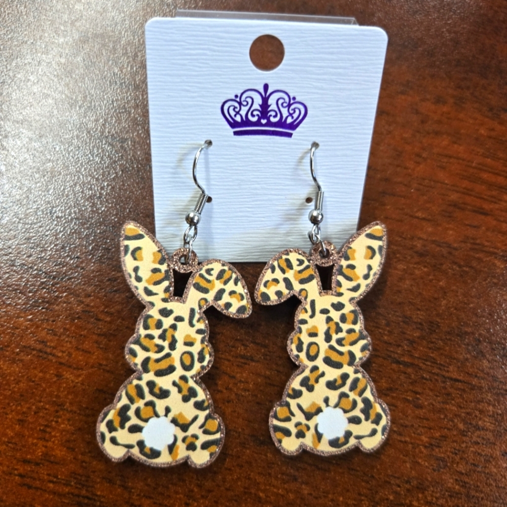Leopard Print Bunny Earrings 🐰🐰